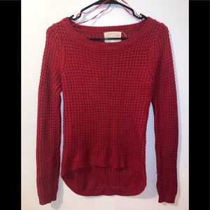 💙 Red Knitted high low sweater